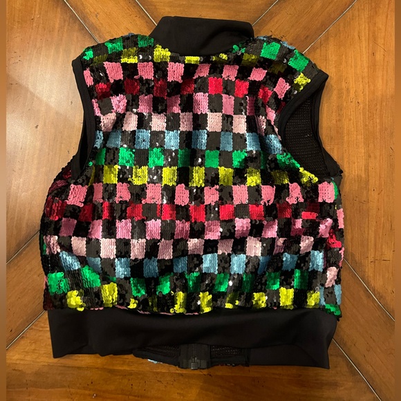 Revolution Multicolor Sequin Dance Vest with Zipper | Hip Hop Costume - Picture 2 of 5